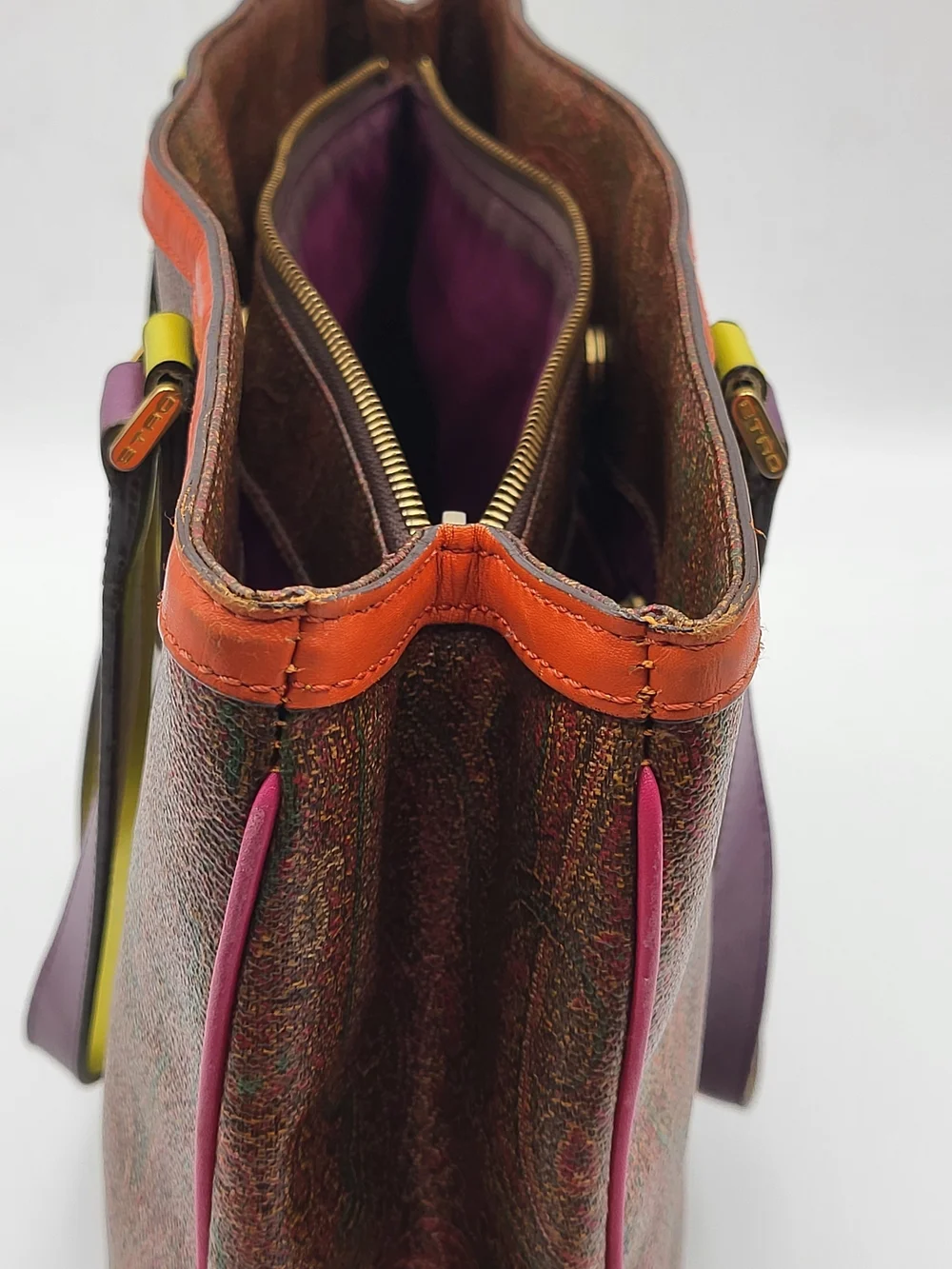 Etro Multicolor Paisley Pattern MM Tote Bag. Authentic..
